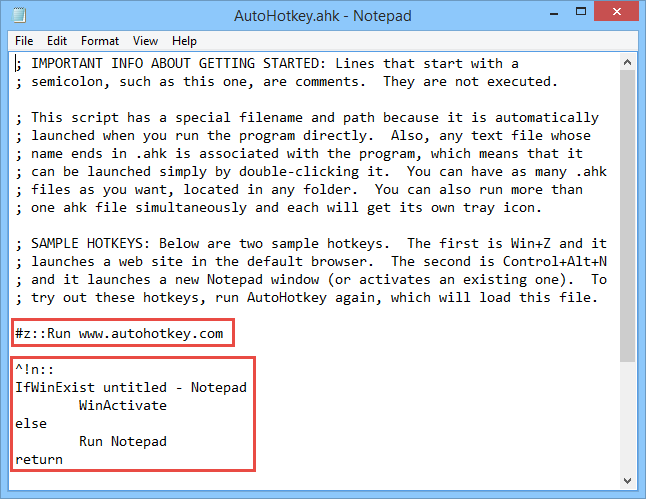 اسکریپت نمونه AutoHotKey 