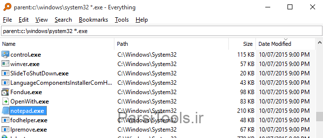 برنامه جستجوی فایل در ویندوز به نام every thing